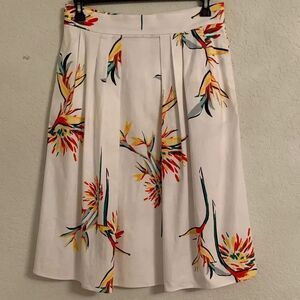 Eva Mendez New York Company Floral Print A-Line Cotton Blend Skirt Size 10